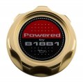 Vms Racing Gold Oil Cap With Powered By B18b1 Emblem In Cnc Machined Billet Aluminum Compatible Honda Integra 92-01 1992-2001