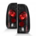 Acanii For 1997-2003 Ford F150 99-07 F250 F350 F450 Superduty Black Housing Tail Lights Brake Lamps Pair Left Right