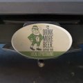 Drink More Beer Support Local Leprechauns Oval Tow Trailer Hitch Cover Plug Insert