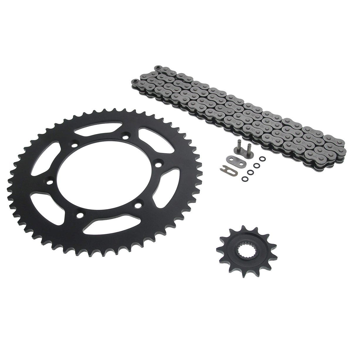 Yamaha Wr250f Chain And Sprocket Kit 2001 To 2006 520 114l O Ring With 13 Tooth Front 52 Rear Steel Sprockets Black Finish