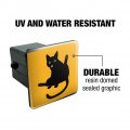 Black Cat Lifting Leg And Licking Tow Trailer Hitch Cover Plug Insert