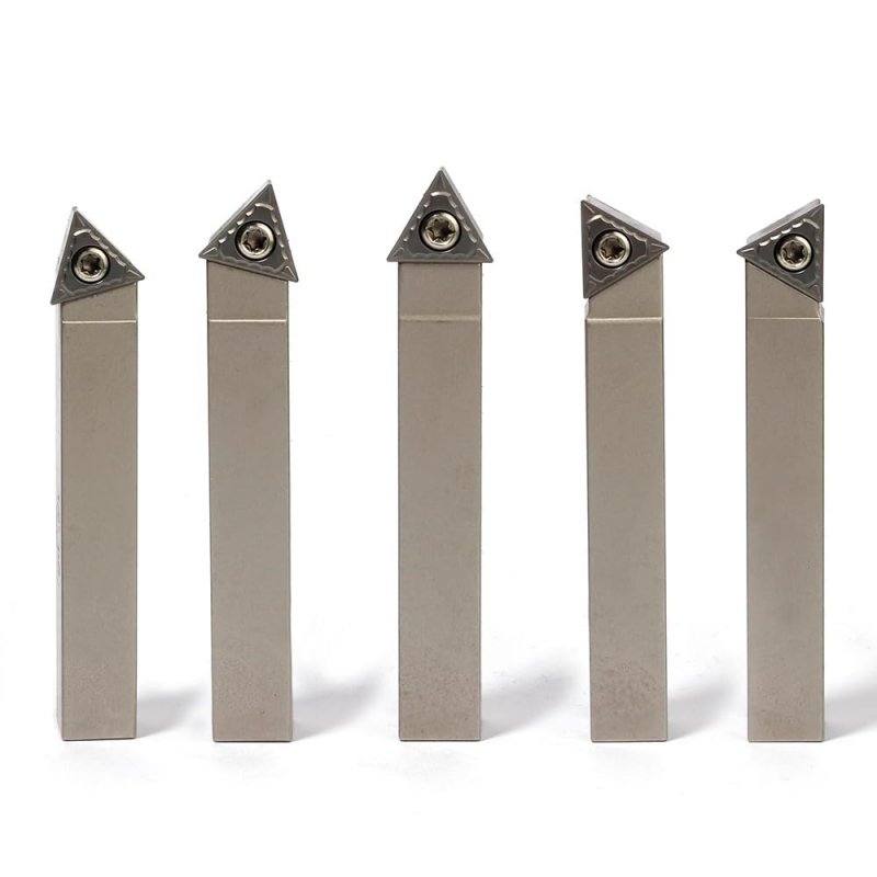 Yufutol Mini Indexable Lathe Turning Tool-1 2 Shank Nickel Plated 5 Pieces Carbide Tool Set Metal Cutting Tools With Inserts