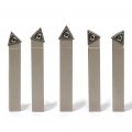 Yufutol Mini Indexable Lathe Turning Tool-1 2 Shank Nickel Plated 5 Pieces Carbide Tool Set Metal Cutting Tools With Inserts