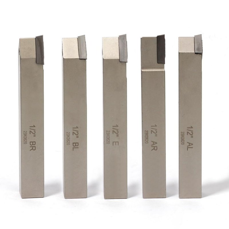 Yufutol Mini Indexable Lathe Turning Tool-1 2 Shank Nickel Plated 5 Pieces Carbide Tool Set Metal Cutting Tools With Inserts