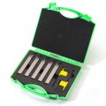 Yufutol Mini Indexable Lathe Turning Tool-1 2 Shank Nickel Plated 5 Pieces Carbide Tool Set Metal Cutting Tools With Inserts