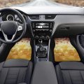 Maple Glittering Leaves Car Floor Matspet 4 Piece All Weather Autumn Fall Plant Automotive Rubber Anti-skid Car Decor