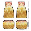Maple Glittering Leaves Car Floor Matspet 4 Piece All Weather Autumn Fall Plant Automotive Rubber Anti-skid Car Decor