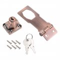 Uxcell 3-inch Keyed Hasp Locks Zinc Alloy Twist Knob Locking W Screws For Door Cabinet Alike Copper Tone 2pcs