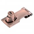 Uxcell 3-inch Keyed Hasp Locks Zinc Alloy Twist Knob Locking W Screws For Door Cabinet Alike Copper Tone 2pcs