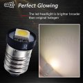 Ruiandsion 10pcs E10 Led Bulb Dc 12v 0 5w 4300k Warm White 5050 1smd For Torchlight Flashlight Torch Headlight Negative Earth