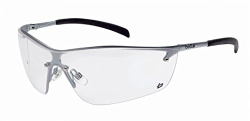Bolla Safety 253-sm-40073 Silium Eyewear With Silver Metal Tpe Semi-rimless Frame And Clear Lens