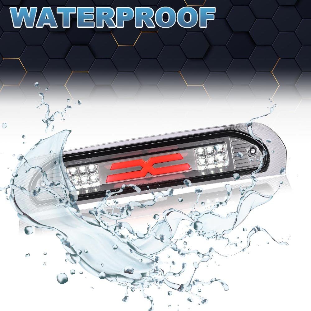 Led 3rd Brake Light For 02-08 Dodge Ram 1500 03-09 2500 3500 Third Cargo Chrome Housing Clear Lens