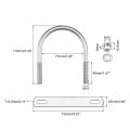 Uxcell Round U-bolts 2 Sets 77mm 3 03 Inner Width 110mm Length M10 304 Stainless Steel U Clamp Bolt With Nuts Washers And