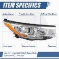 To2503221 Facotry Style Projector Headlights Assembly Compatible With Toyota Highlander 2014-2016 Passenger Right Side Chrome