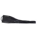 Black Naked Cowhide Leather Motorcycle Handlebar Brake Covers With Fringe 