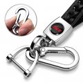 Ipick Image Compatible With Honda Civic Si In Black Braided Rope Style Genuine Leather Chrome Hook Key Chain