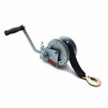 Heavy Duty 1 500lbs Manual Trailer Winch With Hook And 20 Strap Hand Crank Boat Pull Towing Chrome P N Et-tool031-sr 