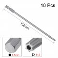 Uxcell 10 Pcs T15 Magnetic Torx Screwdriver Bits 1 4 Inch Hex Shank 5 9-inch Length S2 Security Tamper Proof Screw Driver Kit