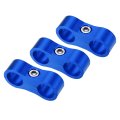 3pcs Aluminum Alloy An6 Car Hose Separator Clamp Fuel Line Connector For Oil Blue 