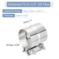 2 8 Inch Exhaust Clamp 304 Stainless Steel Butt Joint Band Sleeve Coupler Pipe Repair Universal Widening For Pipes Mufflers