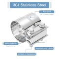 2 8 Inch Exhaust Clamp 304 Stainless Steel Butt Joint Band Sleeve Coupler Pipe Repair Universal Widening For Pipes Mufflers