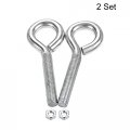 Uxcell M10x60mm Eye Hooks Screws Bolts Kit 2pcs Carbon Steel Hanger Eyelet Screw With Hex Nuts For Metal Hook Wood Terminal