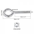 Uxcell M10x60mm Eye Hooks Screws Bolts Kit 2pcs Carbon Steel Hanger Eyelet Screw With Hex Nuts For Metal Hook Wood Terminal