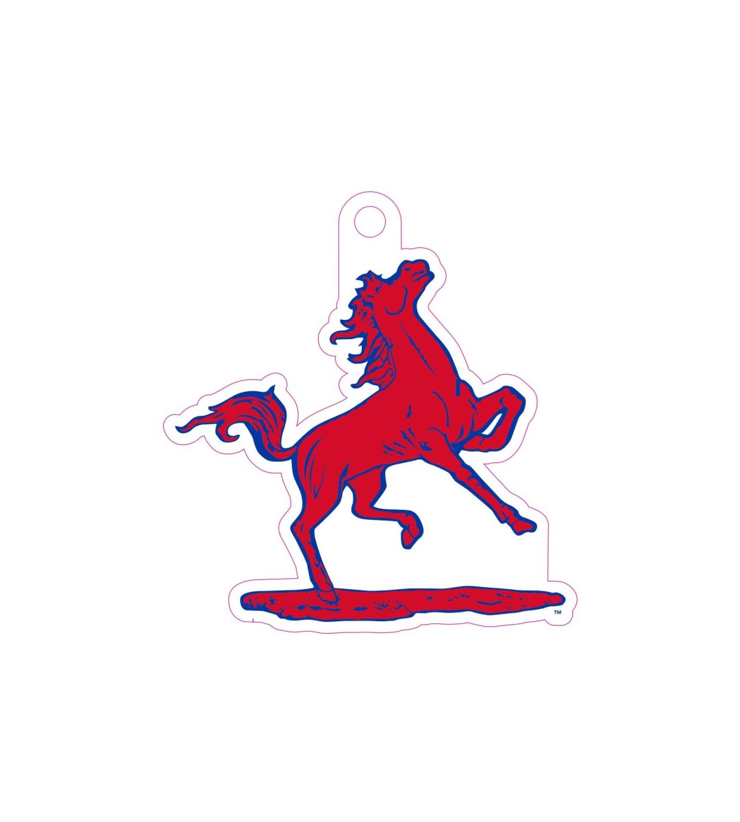 Smu Mustangs Acrylic Keychain Officially Licensed Ncaa Team Graphics Key Holder Accessories For Car Keys And Bags Multicolor