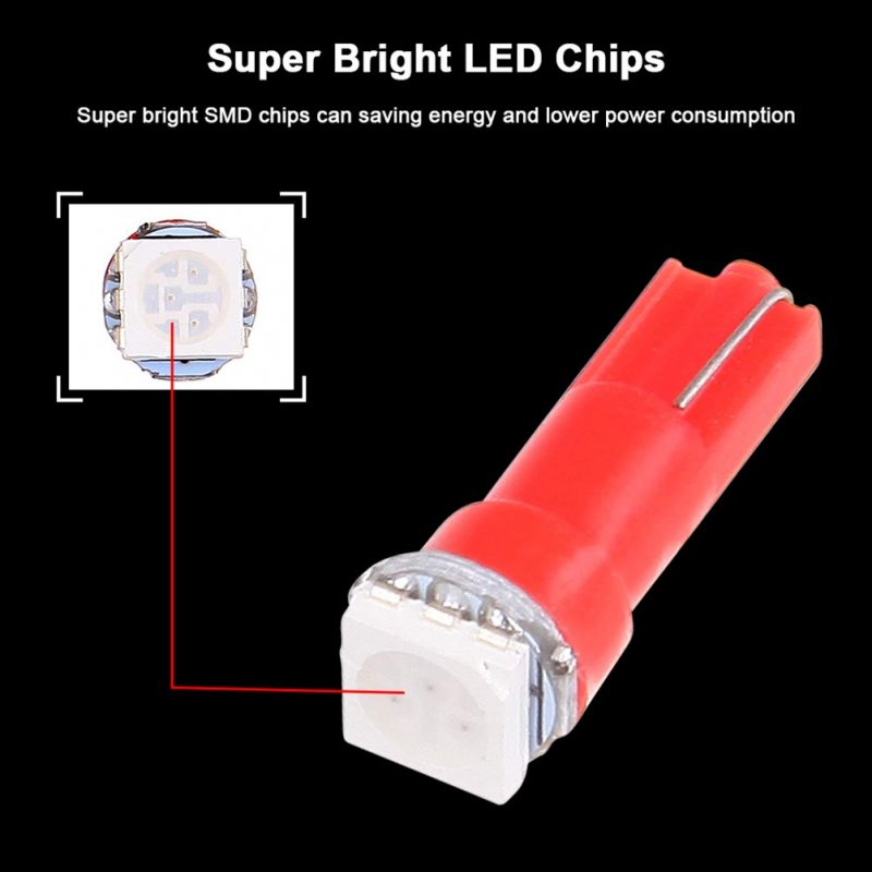 80 Pack T58 70 73 74 Dashboard Gauge 5050smd Led Wedge Lamp Bulb Light 5 Colors 5 Blue High Power 37 Instrument Panel Cluster