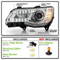 Acanii For Halogen Type 2015 2016 2017 Chrysler 300 Chrome Bezel Led Drl Projector Headlight Headlamp Driver Side