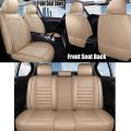 Universal Fit Car Seat Covers Full Set For Volkswagen Passat Beige Pu Leather 5 Pads Front And Rear Waterproof Protective 4