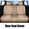 Universal Fit Car Seat Covers Full Set For Volkswagen Passat Beige Pu Leather 5 Pads Front And Rear Waterproof Protective 4