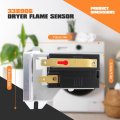 338906 Gas Dryer Flame Sensor Replacement Compatible For Whirl-pool Ken-more Ro-per Replaces K35-194 Ps11741429 R0611503