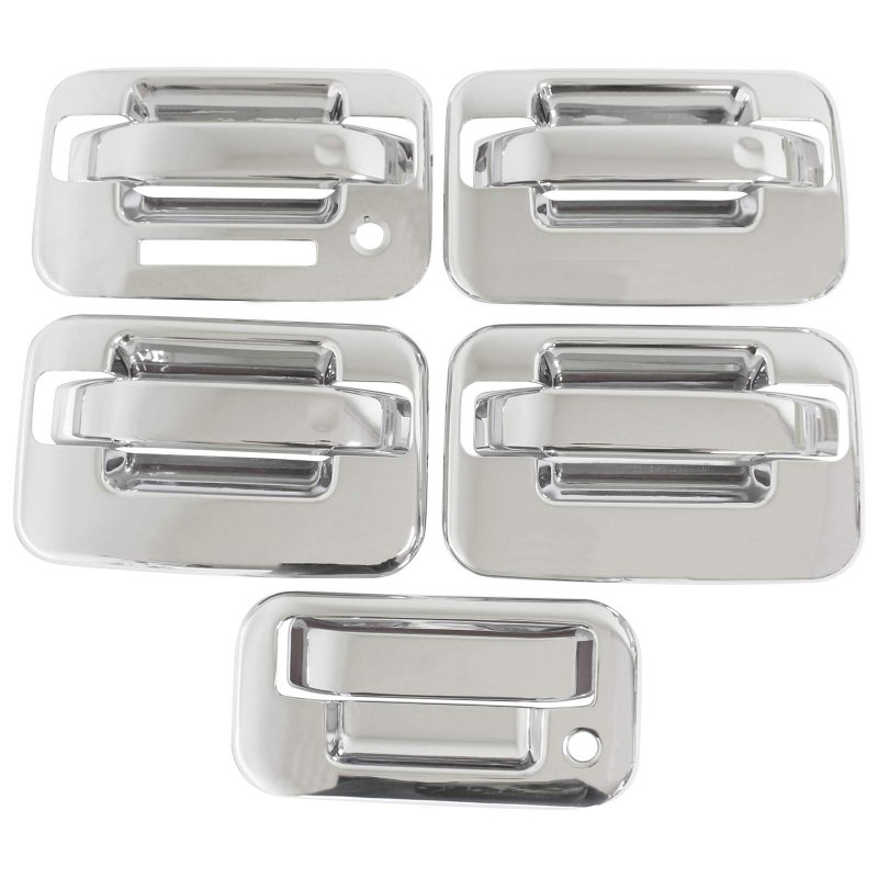 Set Of 5 Chrome Front Rear Left Right Exterior Door Handle Cover With Keypad And Tailgate