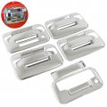 Set Of 5 Chrome Front Rear Left Right Exterior Door Handle Cover With Keypad And Tailgate