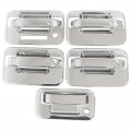 Set Of 5 Chrome Front Rear Left Right Exterior Door Handle Cover With Keypad And Tailgate 