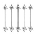 5pcs M8x170mm 304 Stainless Steel Double End Threaded Stud Screw Bolt With Nuts Square Flat Washers Spring For House 