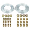 2 Set 25 Ft Of 1 4 And 3 16 Od Brake Line Tubing Kit Flexible Zinc Coated Tube Roll Coil With 32 Inverted Flare Fittings 