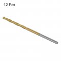 Uxcell High Speed Steel Straight Shank Twist Drill Bit Fully Ground Titanium Coated 1 9mm Diameter 34mm Total Length 12mm 36