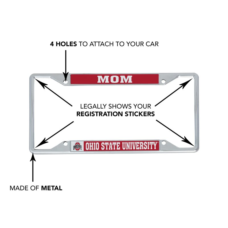 Desert Cactus Ohio State University Metal License Plate Frame For Front Or Back Of Car Officially Licensed Mom 