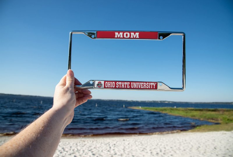 Desert Cactus Ohio State University Metal License Plate Frame For Front Or Back Of Car Officially Licensed Mom 