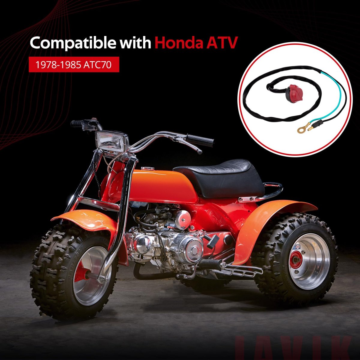 Kill Stop On Off Switch For Honda Atv Atc70 1978 1985 35300-957-003 Engine With Bullet Connectors Abs Plastic Push Button