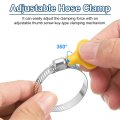 8pcs Stainless Steel Hose Clamps Worm Gear Clamp 8-12mm 5 16 To 1 2 Adjustable Thumb Screw Key Type Fuel Line 8mm Bandwidth For