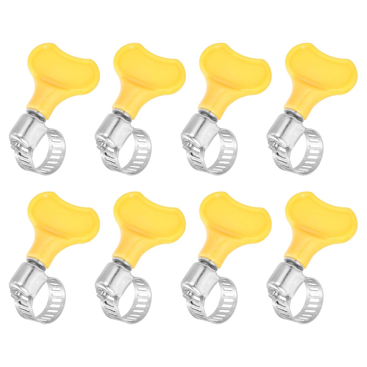 8pcs Stainless Steel Hose Clamps Worm Gear Clamp 8-12mm 5 16 To 1 2 Adjustable Thumb Screw Key Type Fuel Line 8mm Bandwidth For