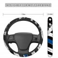 Car Steering Wheel Cover With Center Console Armrest And Seat Belt Shoulder Pads 4 Pack Set Interior Accessory Cute Accessories