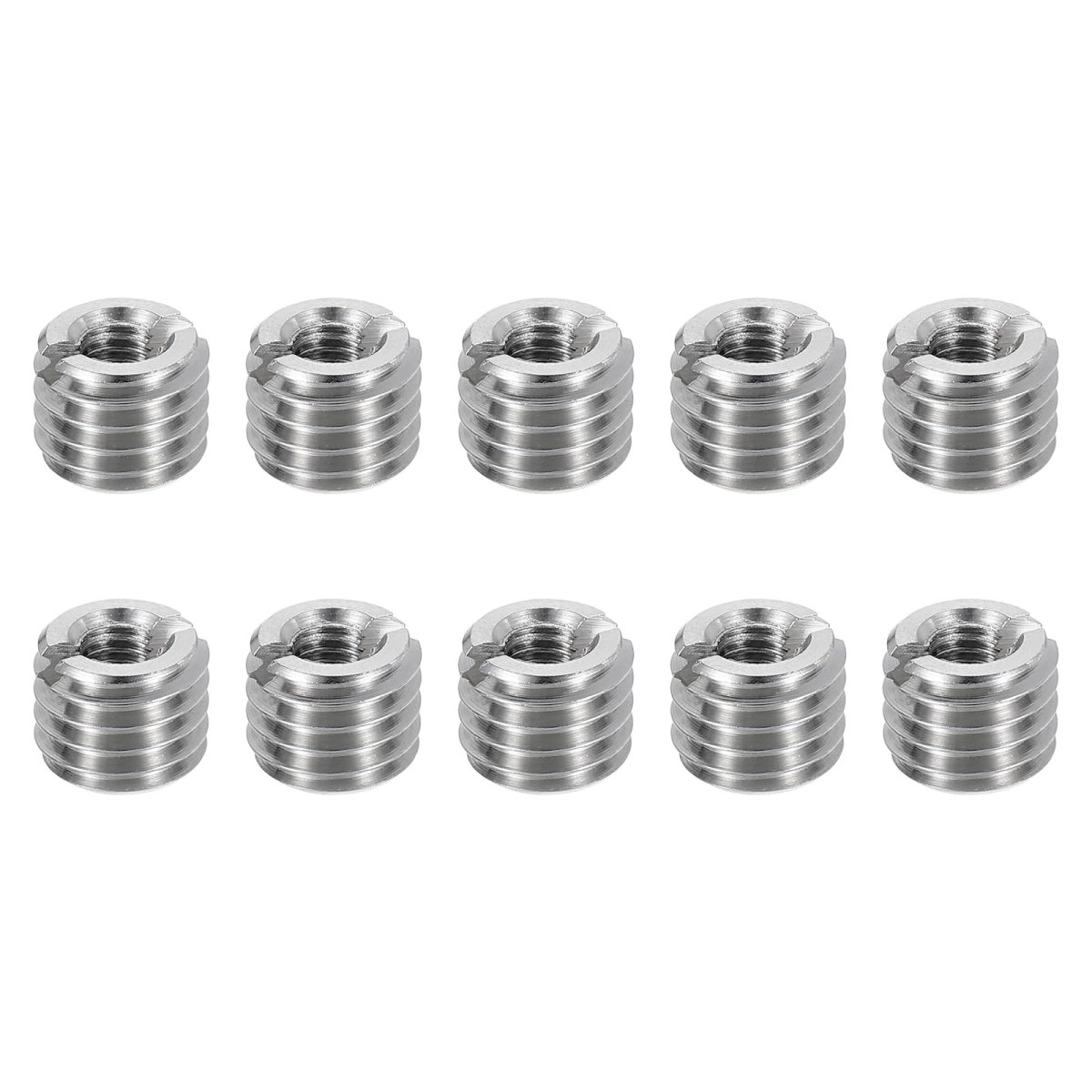 10pcs Threaded Insert Stainless Steel M10 1 5 Male To M5 0 8 Female Repair Nut 8mm Long Adapters Sleeve Reducing Thread Screw