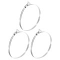 3pcs Stainless Steel Hose Clamps Worm Gear Clamp 155-178mm 6-1 8 To 7 Adjustable Thumb Screw Key Type Fuel Line 12mm Bandwidth 