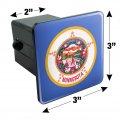 Minnesota State Flag Tow Trailer Hitch Cover Plug Insert