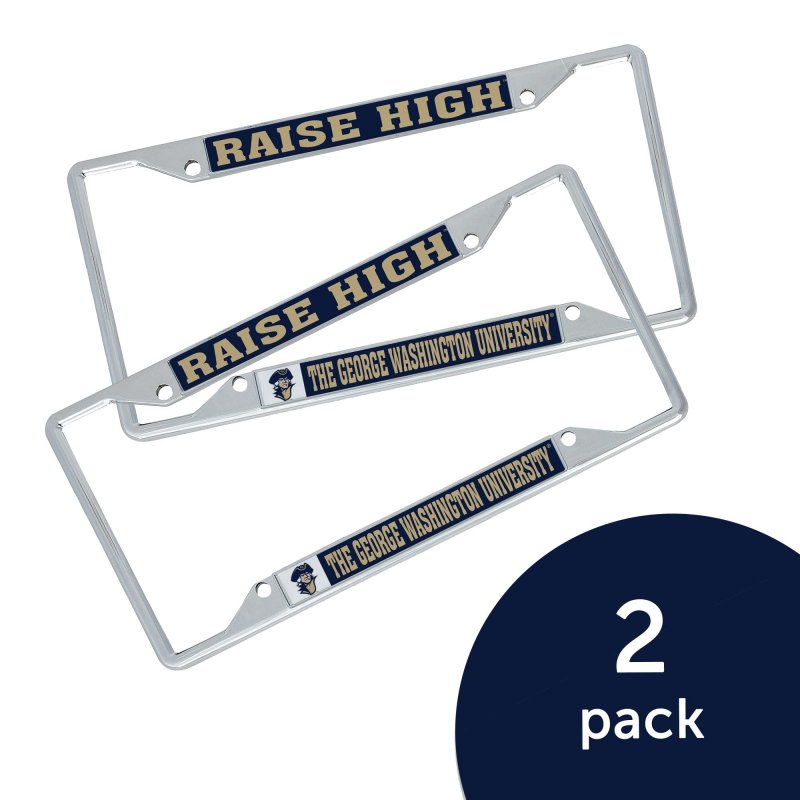 George Washington University Metal License Plate Frame For Front Or Back Of Car Officially Licensed Mascot 2-pack