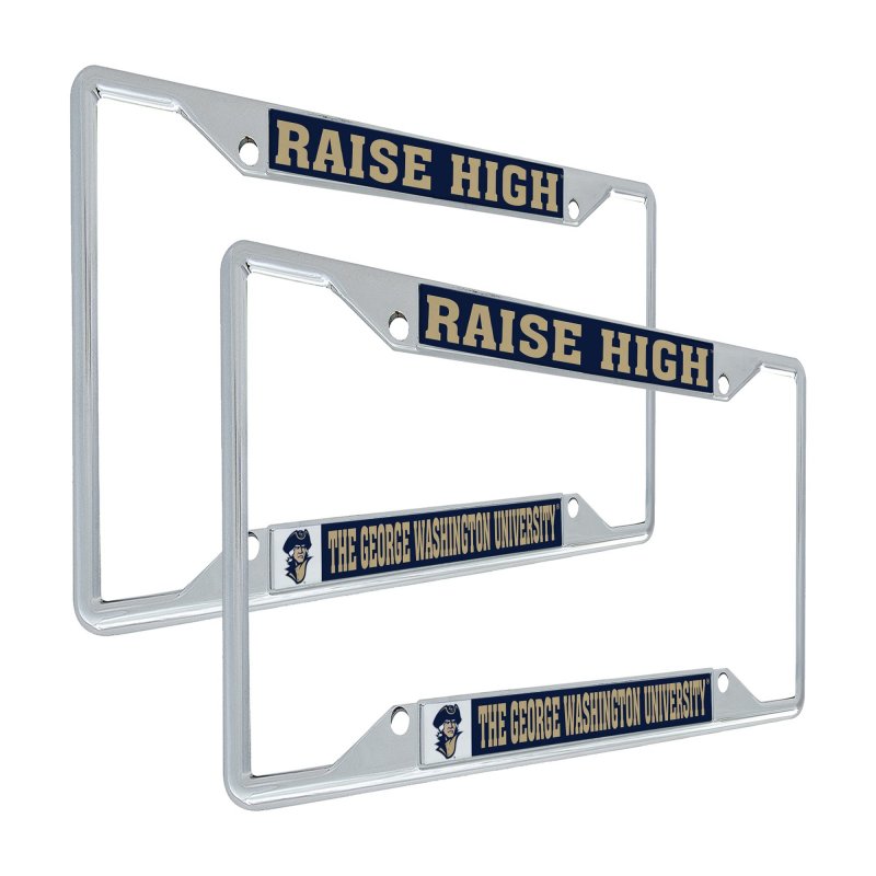 George Washington University Metal License Plate Frame For Front Or Back Of Car Officially Licensed Mascot 2-pack